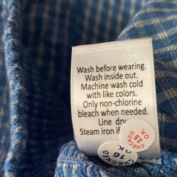 SO Junior’s Blue Plaid Cropped Front Lace Up Top Flutter Sleeves Size XL - Picture 6 of 7